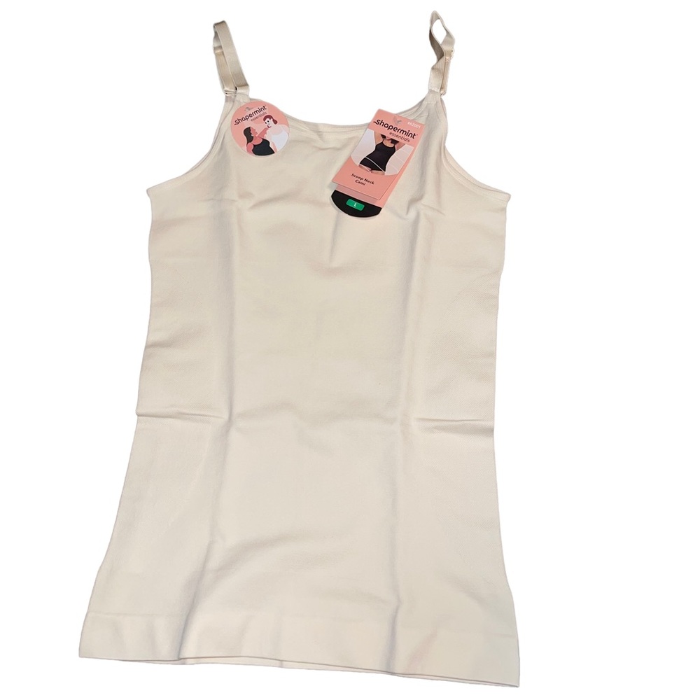 NWT Shapermit Scoop Neck Cami Off White Size Large Adjustable Straps Smoothing